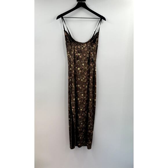 Y2K Bodycon Midi Floral Antique Colored Dress Size Small - Picture 8 of 8